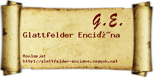 Glattfelder Enciána névjegykártya